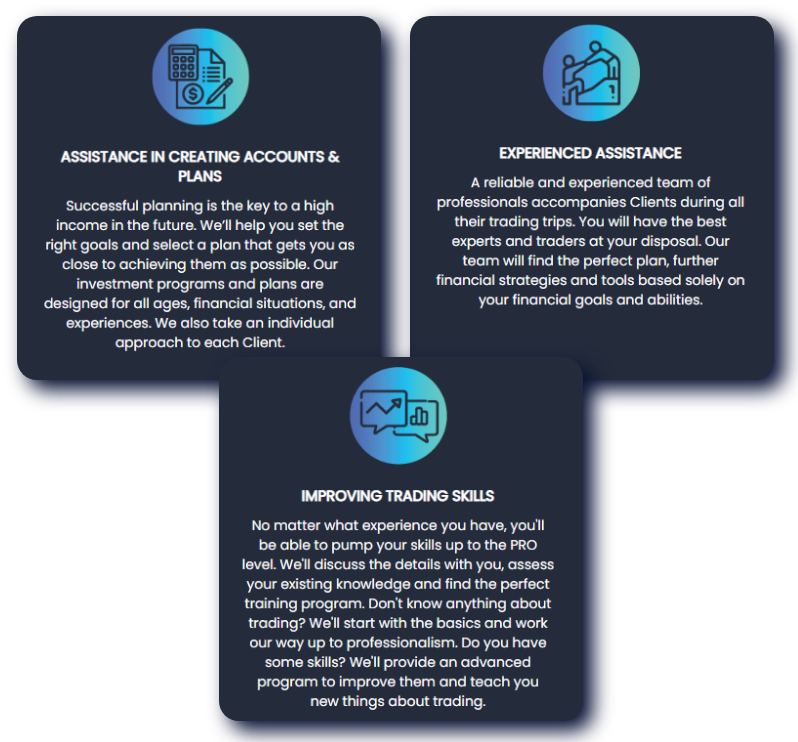 assistance in creating accounts and plans